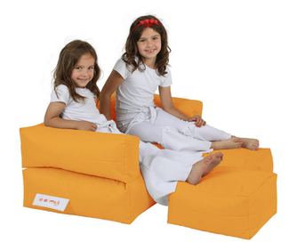 Σακός καθίσματος, Kids Double Seat Pouf - Πορτοκαλί