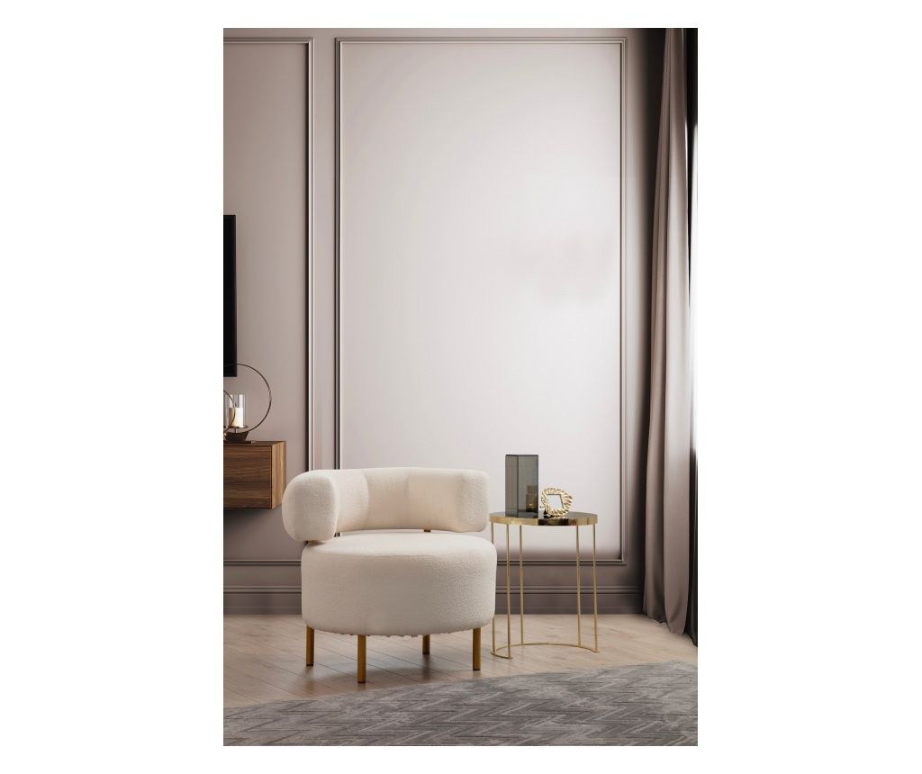 Armchair, River Round - White