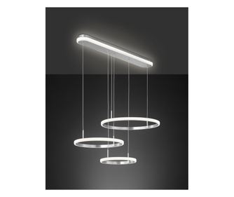 Lustra Suspendata Led Wofi Newa Dimabila 3000K 4100 lumeni 60W Argintie Cu Telecomanda