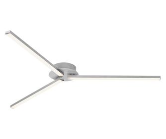 Lustra LED integrat Briloner Leuchen GO LED, 3 brate ajustabile, 15W, 1500 lumeni, lumina calda (3000K), 68.5x59.3x4.6 cm, Argin