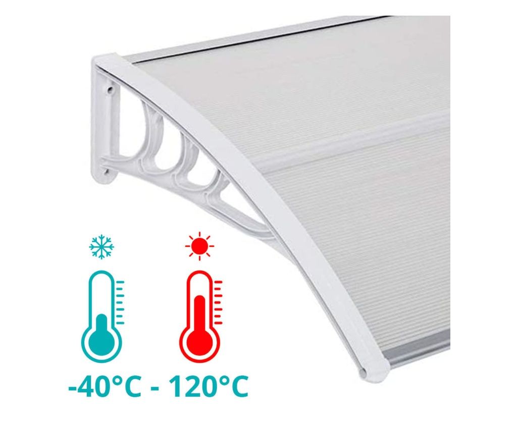 Copertina fixa, marchiza modulara din policarbonat 90x240 cm - Alb