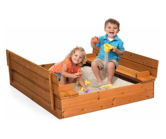 Lada de nisip din lemn cu bancute