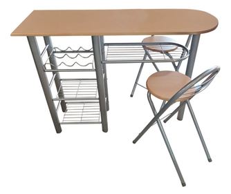 Zestaw barowy do kuchni, stół i 2 krzesła