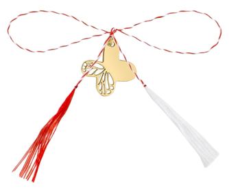 Pandantiv martisor din argint aurit, fluturas mic decupat, ambalaj inclus