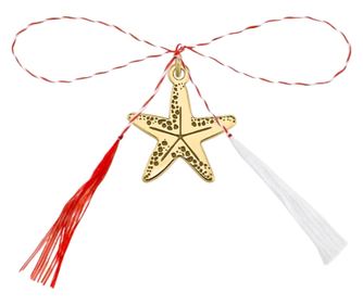 Pandantiv martisor din argint aurit, stea de mare, ambalaj inclus