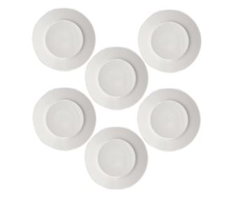 Set 6 farfurii intinse BORMIOLI TOLEDO, sticla opal, D25xh2,2cm