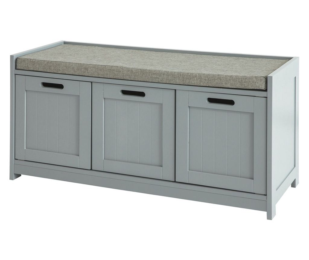 SoBuy FSR80-SG Lavice s úložným prostorem Lavice na boty Šedá 90x45x35cm