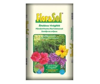 Универсална цветна почва, Florasol, за саксийни растения, 5 L