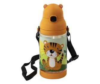 Bidon cu pai AMBITION JUNIOR Orsi, 420ml, tip gentuta pentru copii, design tigru