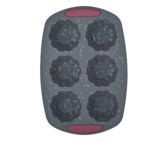 Forma pentru briose AMBITION Felice, 6 portii, silicon negru