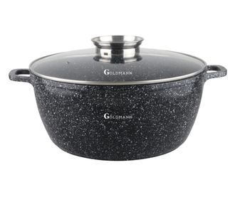 Тенджера с дозатор Goldmann GM-0320, 2.3L, 20см, Мраморно покритие, Индукция, Черен