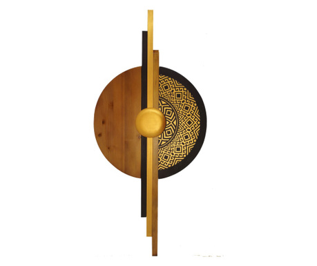 Decoratiune din lemn pentru perete, 40x88 cm auriu