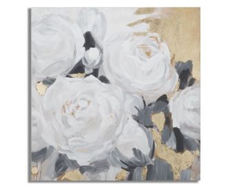 TABLOU DE PERETE ARTIZANAL FLOARE ALBĂ -A- CM 90X3,7X90