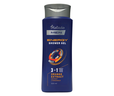 MELADO - Gel de dus MEN ENERGY 3in1 cu extract de portocala, 500ml