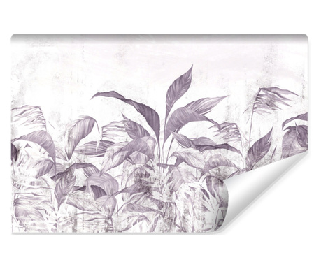 Fototapet frunze exotice, fundal mov,jungla, decor modern perete pentru dormitor  180x120cm