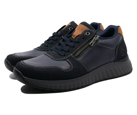 Pantofi cu aspect sport Rieker bleumarin din mix de piele-43 EU