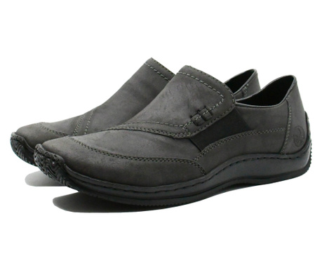 Pantofi damă Rieker, grey, cu talpa joasă -41 EU