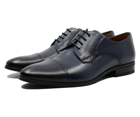 Pantofi eleganți Riva Mancina stil oxford bleumarin, din piele naturală-44 EU