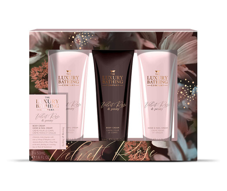 Set Cadou Tempting Trio, The Luxury Bathing Company, Velvet Rose & Peony, 3 x 50 ml