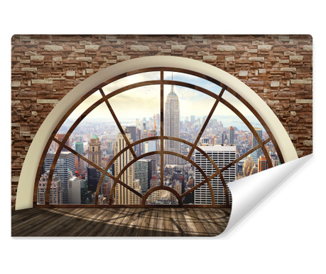 Muralo Fotótapéta kilátás New Yorkra, felhőkarcolók, iroda vörös tégla, iroda, nappa