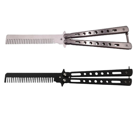 Комплект от два тренировъчни ножа за пеперуди IdeallStore, стилна пеперуда, неръждаема стомана