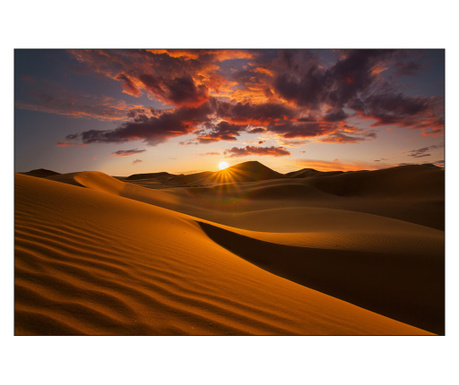 Muralo Fotótapéta naplemente a sivatagban, sivatagi táj, felhők homok, modern minta