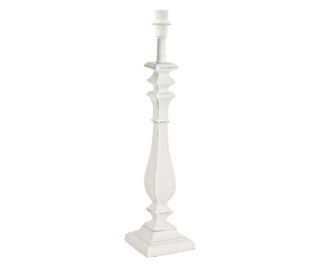 Podstavec dekorativní lampy z bílého dřeva Elegance 12x12x52 cm