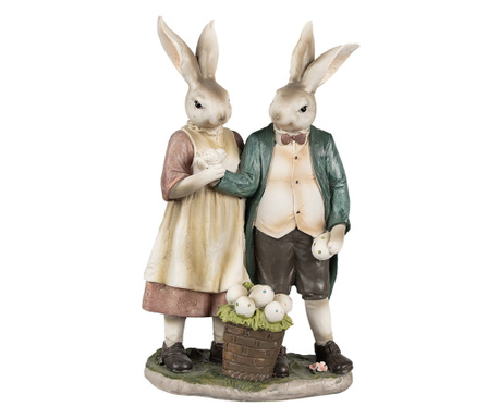Фигурка на Великденско зайче от полирезин 15x8x26 см