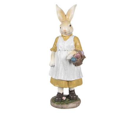 Raznobojna figurica uskrsne djevojke od poliresina 14x11x38 cm