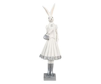 Nyuszi Easter Girl figura fehér ezüst polyresin 10x9x32 cm