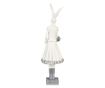 Nyuszi Easter Girl figura fehér ezüst polyresin 10x9x32 cm
