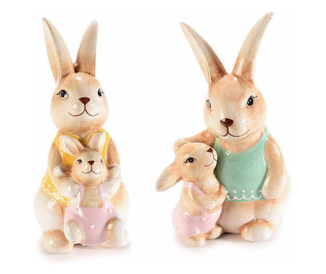 Комплект от 2 фигурки на Великденски зайци 9х7,5х14,5см