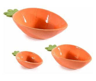 Set 3 boluri Morcovi ceramica 19.5x11x5.5 cm, 15x8x4.5 cm, 10x5.5x3 cm