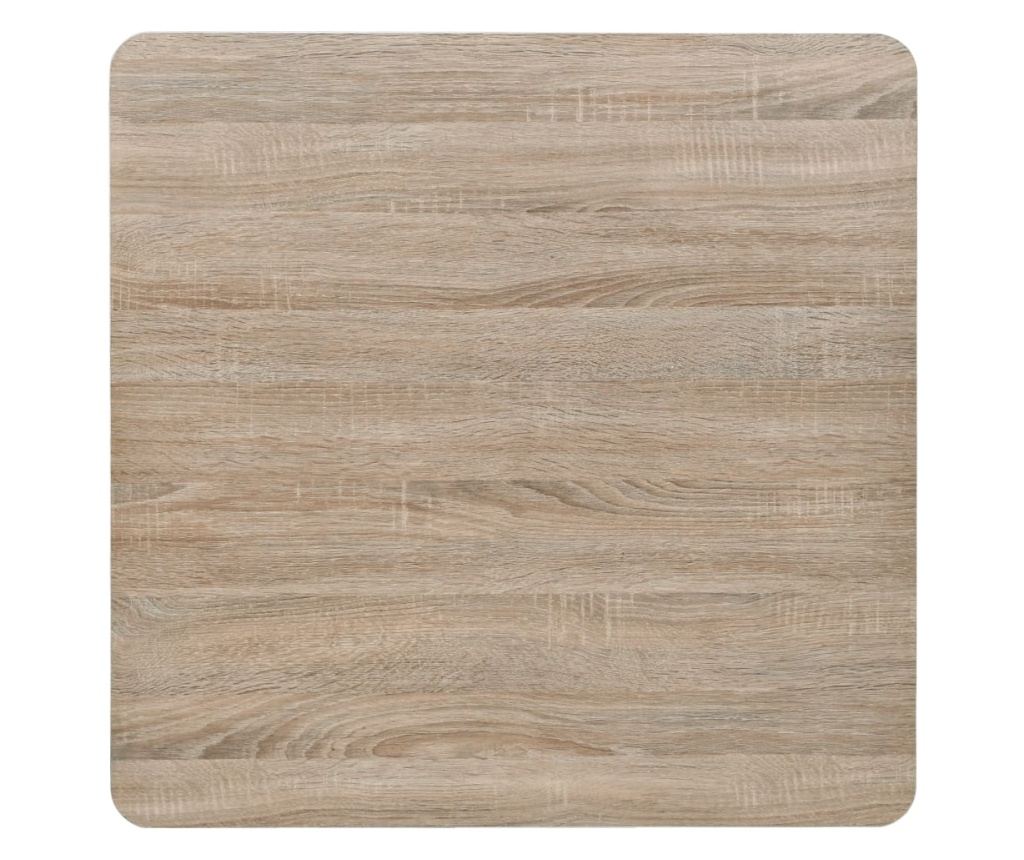 Bisztróasztal, MDF és acél, négyzet alakú, 80x80x75 cm, tölgy színű - 4