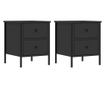 Noćni ormarići, 2 kom, crni, 40x42x50 cm, kompozitno drvo thumbnail 2