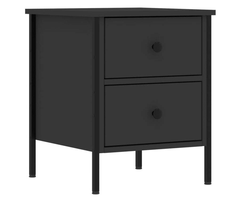 Noćni ormarići, 2 kom, crni, 40x42x50 cm, kompozitno drvo - 5