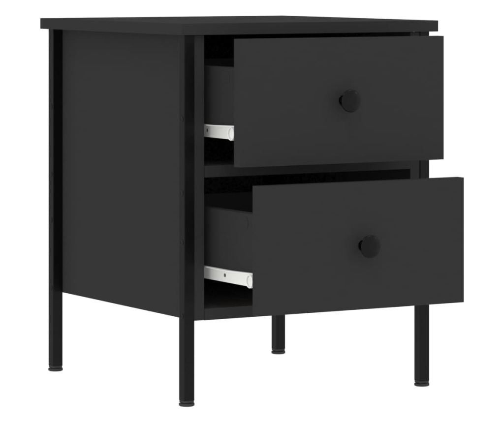 Noćni ormarići, 2 kom, crni, 40x42x50 cm, kompozitno drvo - 7