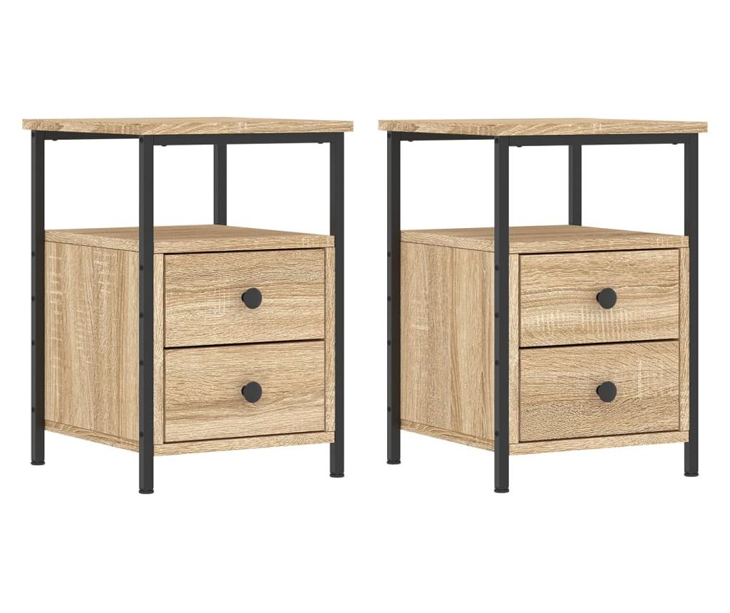 Noćni ormarići, 2 kom., sonoma hrast, 34x35,5x50 cm, kompozitno drvo - 2