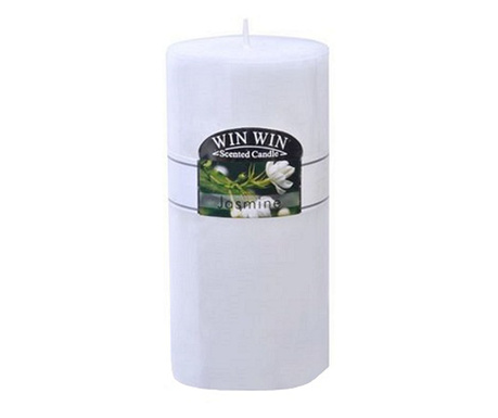 Lumanare cilindrica parfumata iasomie, tip coloana lunga, 7 x 14 cm
