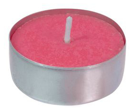 Set 25 x Lumanari rosii parfumate, capsule de ceai, rotunde, aroma scortisoara, 3x2 cm
