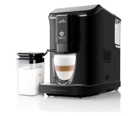 Espressor automat de cafea ETA Nero Crema 8180 90000, 1350 W, 20 bar, sistem de spumare lapte, negru
