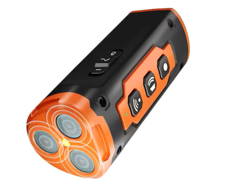 Dispozitiv portabil profesional ultrasunete Custom impotriva cainilor agresivi, functie dresaj, lanterna, 11 cm, Portocaliu/Negr