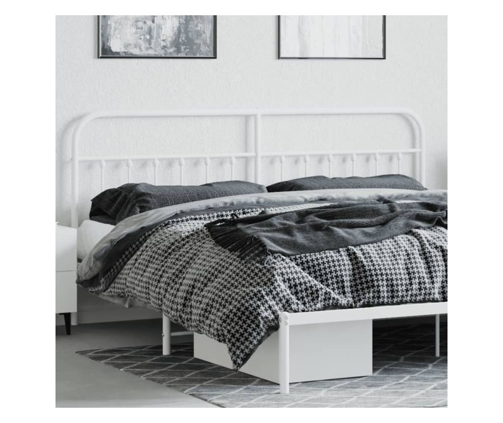 Metalni uzglavlje kreveta, bijelo, 200 cm - 3