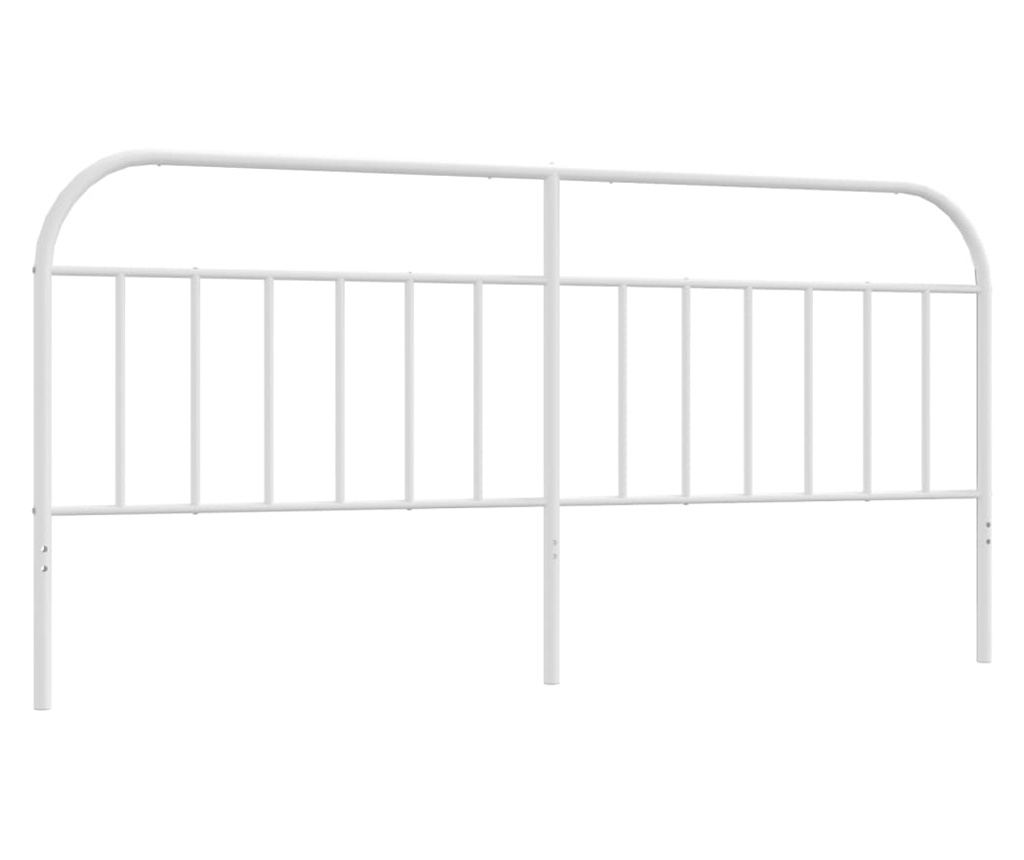 Metalni uzglavlje kreveta, bijelo, 200 cm - 2