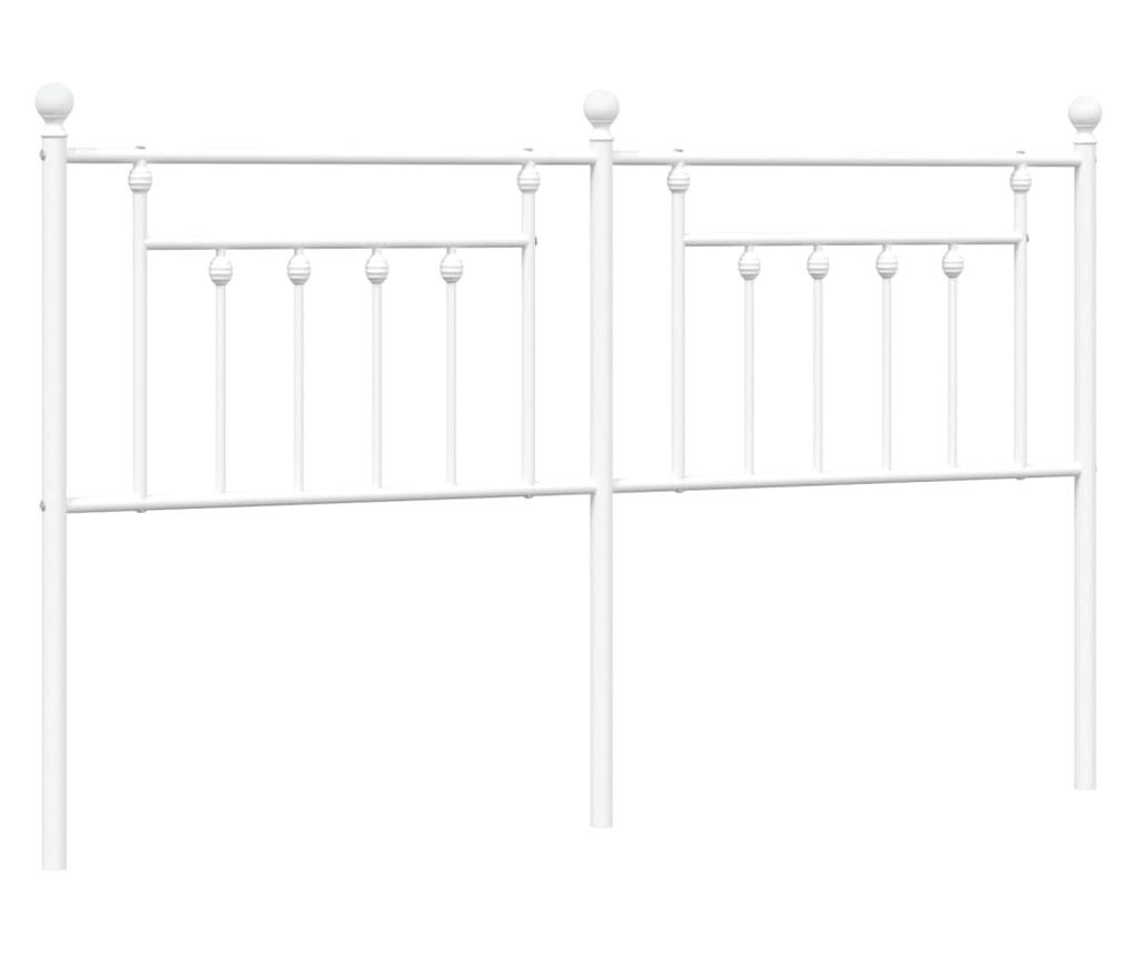 Metalni uzglavlje za krevet, bijelo, 160 cm - 2