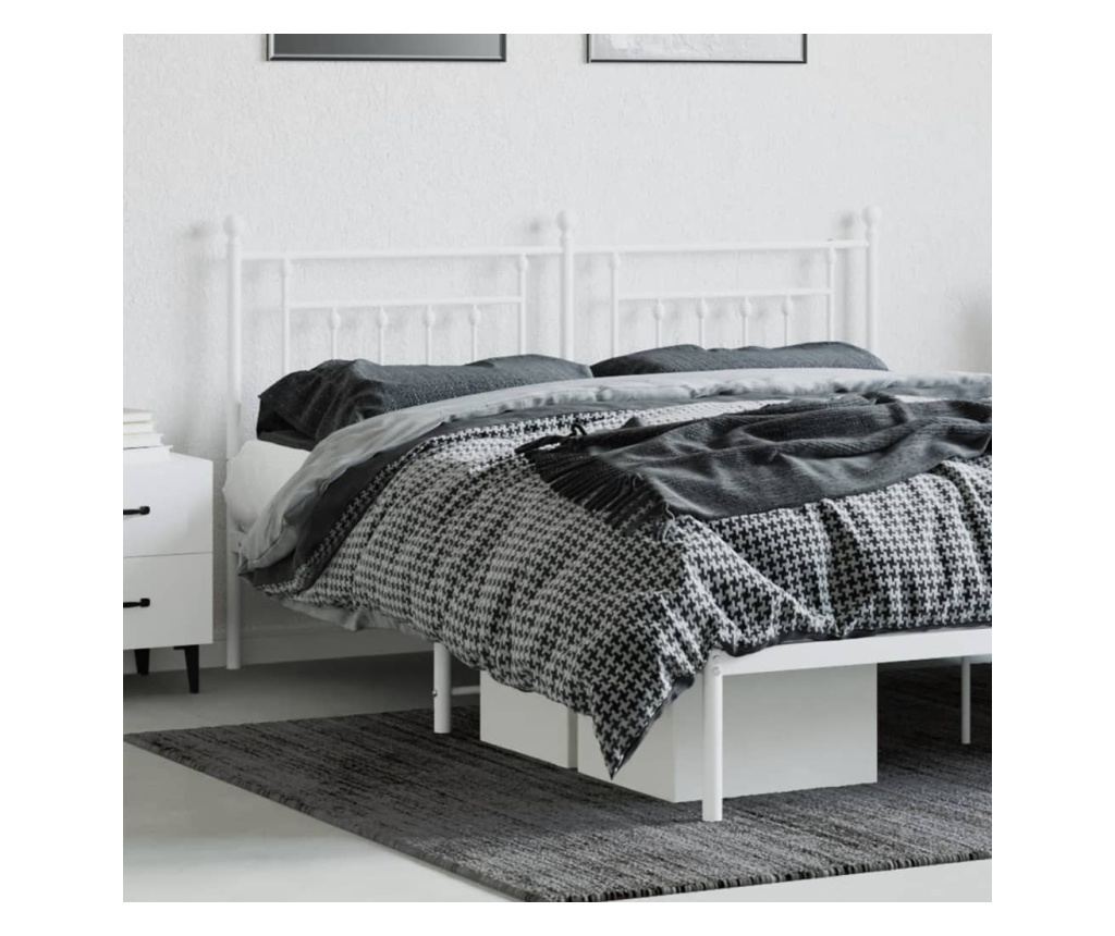 Metalni uzglavlje za krevet, bijelo, 160 cm - 3