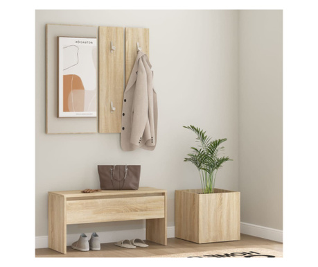 Комплект мебели за коридора, дъб сонома, обработено дърво