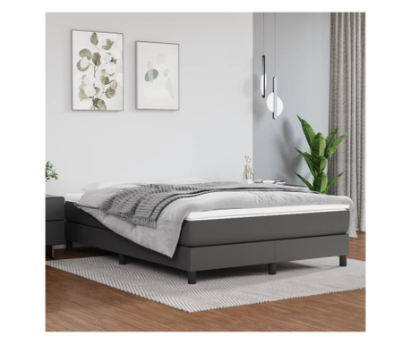 Матрак с пружинно легло, сив, 140х200х20 см, еко кожа