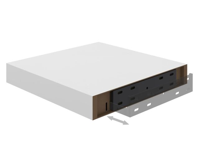Rafturi de perete suspendate, 4 buc., alb, 23x23,5x3,8 cm, MDF