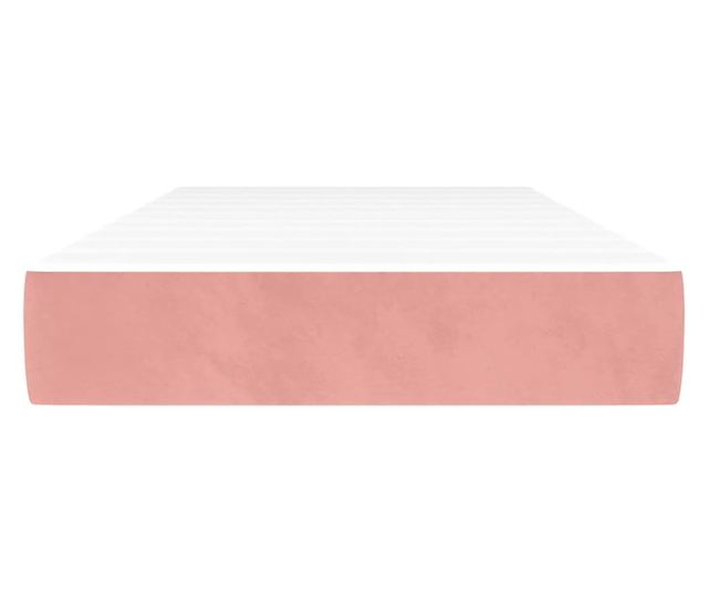 Джобен пружинен матрак, розов, 80x200x20 см, кадифе